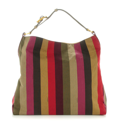 Fendi Canvas Striped Pequin Hobo Multicolor 1 of 7