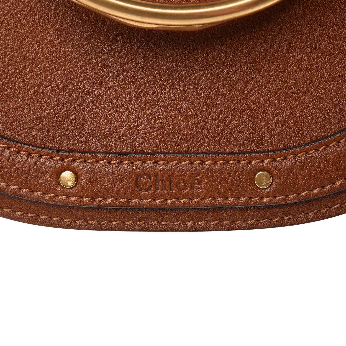 Calfskin Suede Small Nile Bracelet Bag Caramel