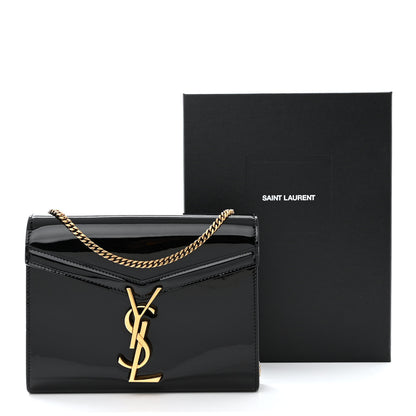Saint Laurent Patent Monogram Cassandra Chain Wallet Black 10 of 10