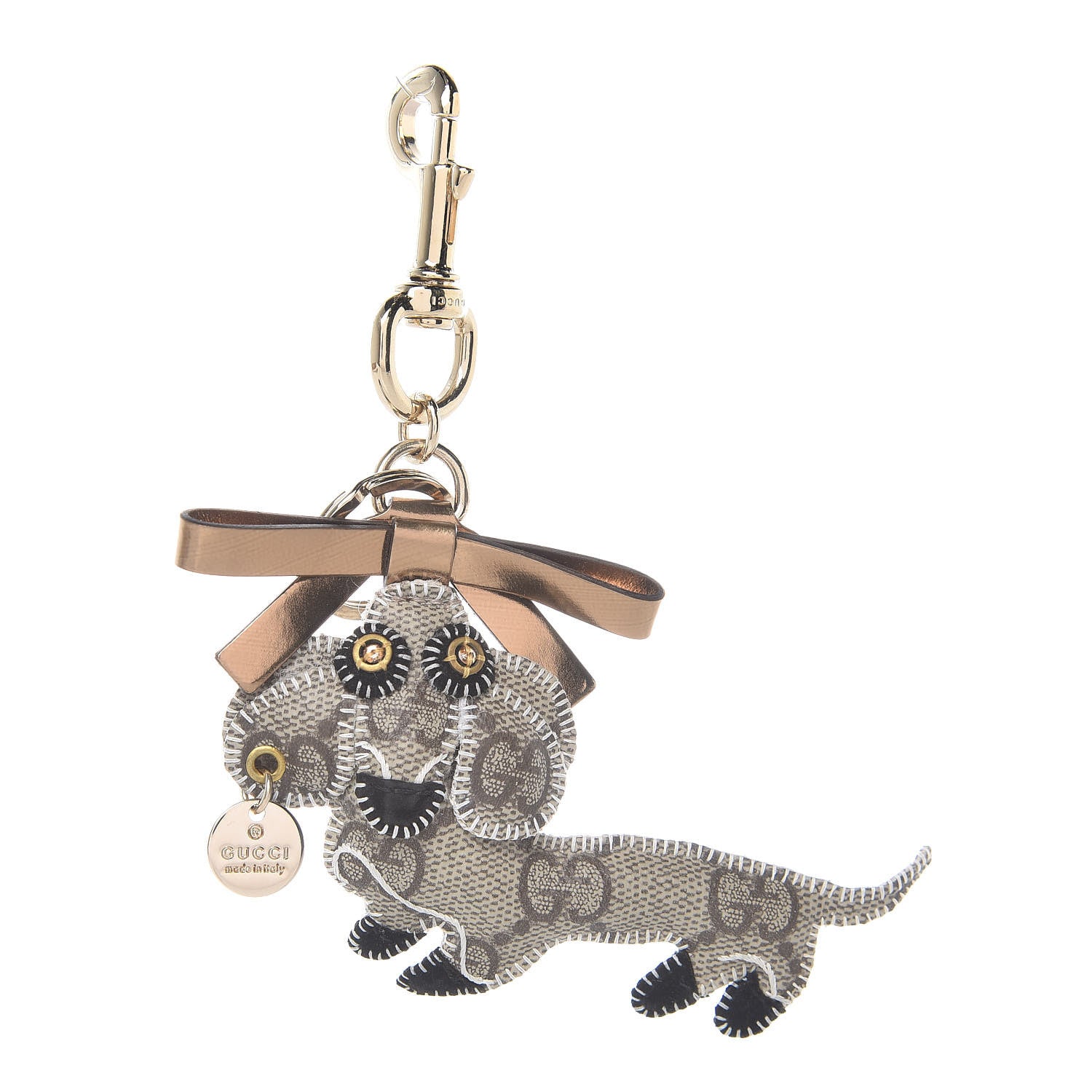 Gucci GG Supreme Monogram Dog Key Charm 1 of 4
