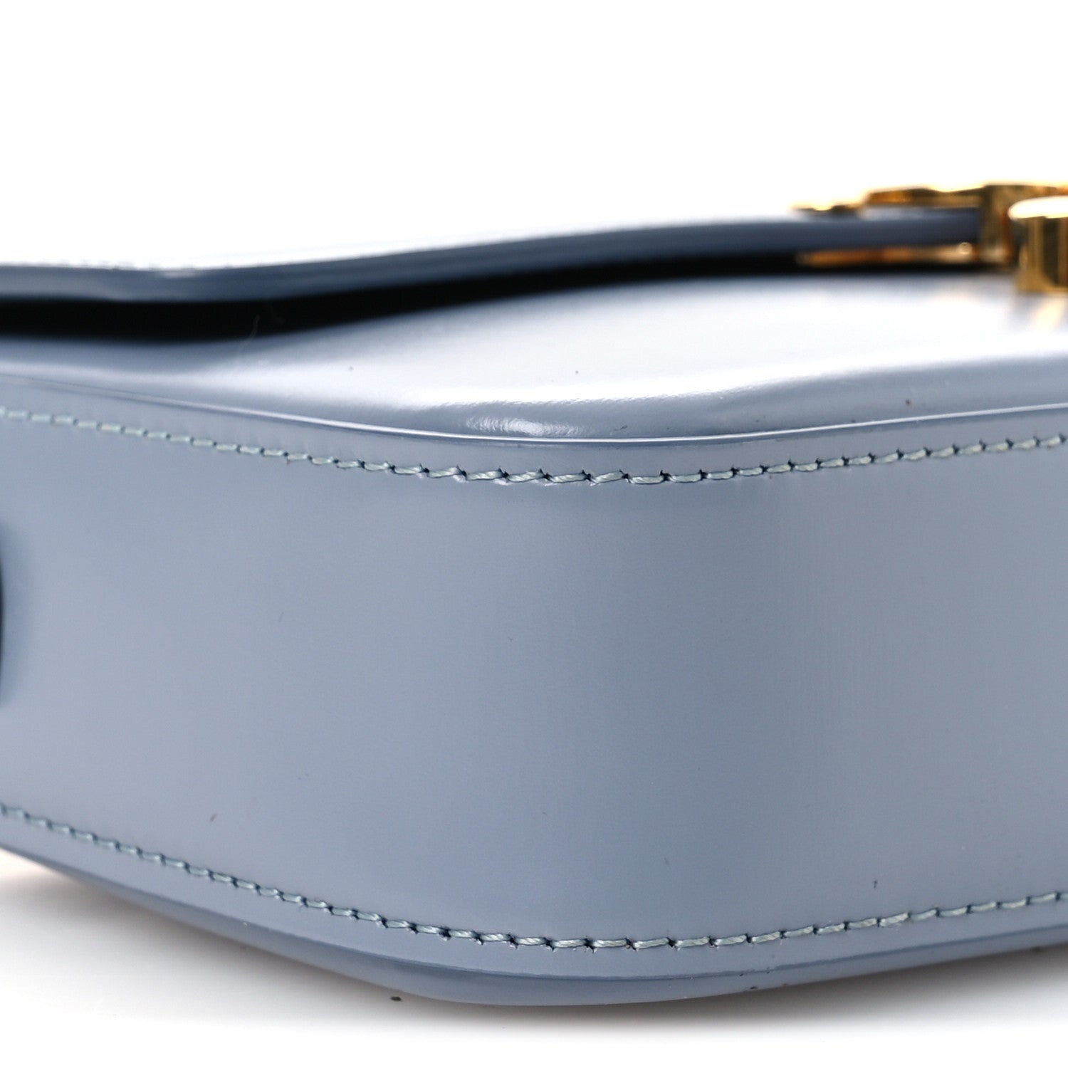 Celine Shiny Calfskin Triomphe Shoulder Bag California Blue 10 of 13