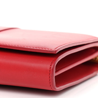 Saint Laurent Calfskin Classic Y Ligne Chain Wallet Vermillion 10 of 13