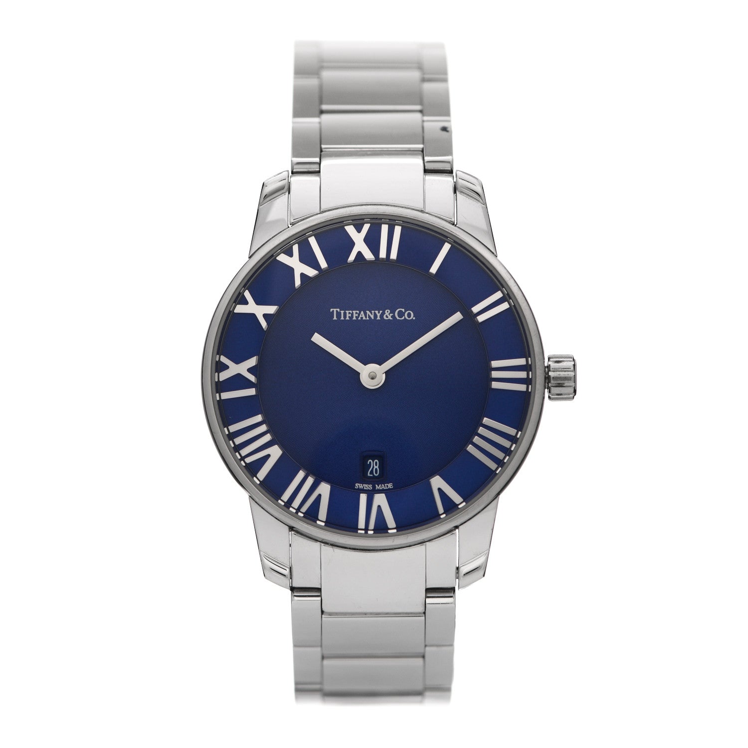 Tiffany Stainless Steel 29mm Atlas 2-Hand Quartz Watch Blue Azure 1 of 5