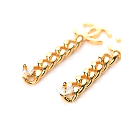 Chanel Metal CC Pick Drop Earrings Gold 3 of 5