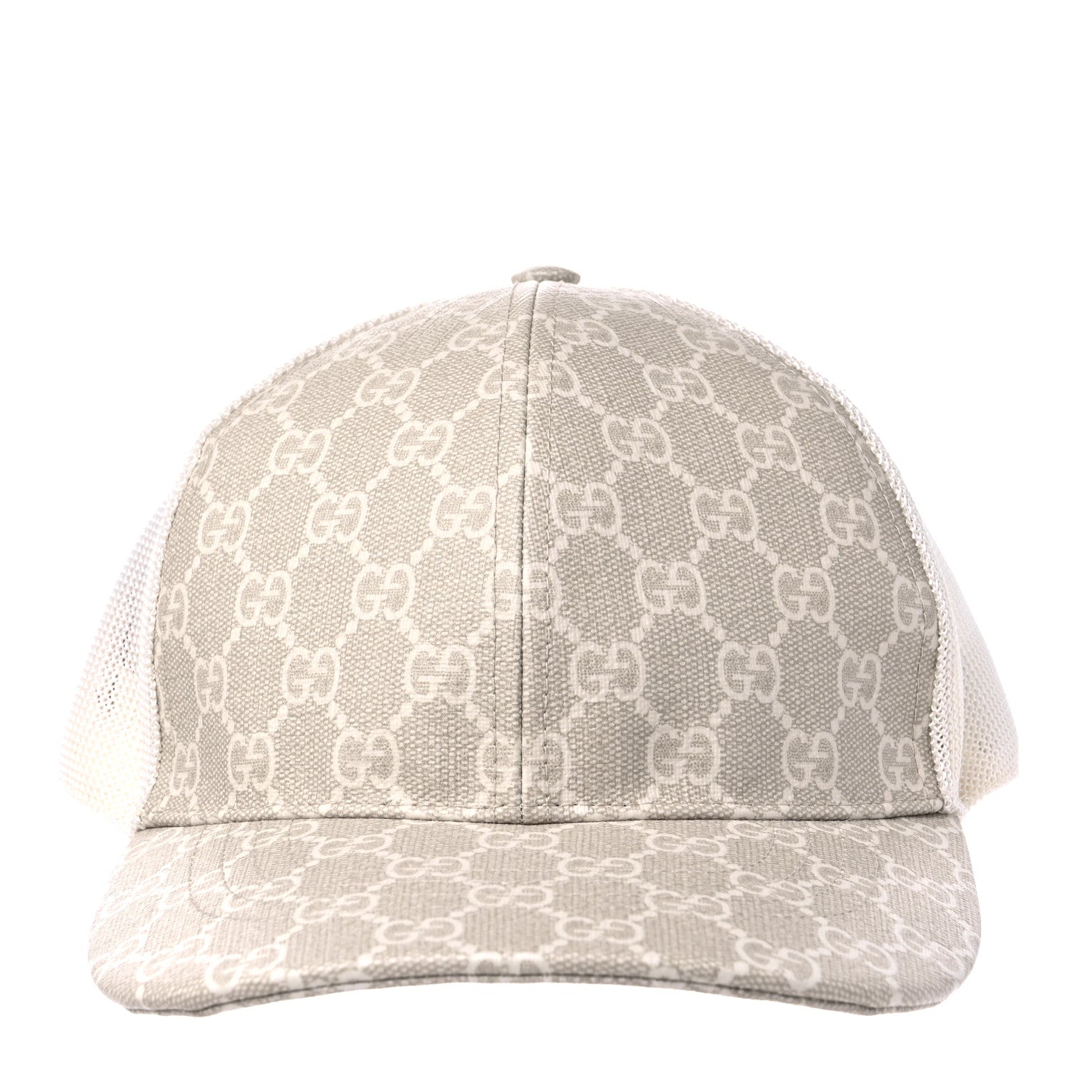 Gucci GG Supreme Monogram Mesh Baseball Hat M Beige Mystic White Ivory 2 of 11