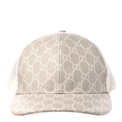 Gucci GG Supreme Monogram Mesh Baseball Hat M Beige Mystic White Ivory 2 of 11