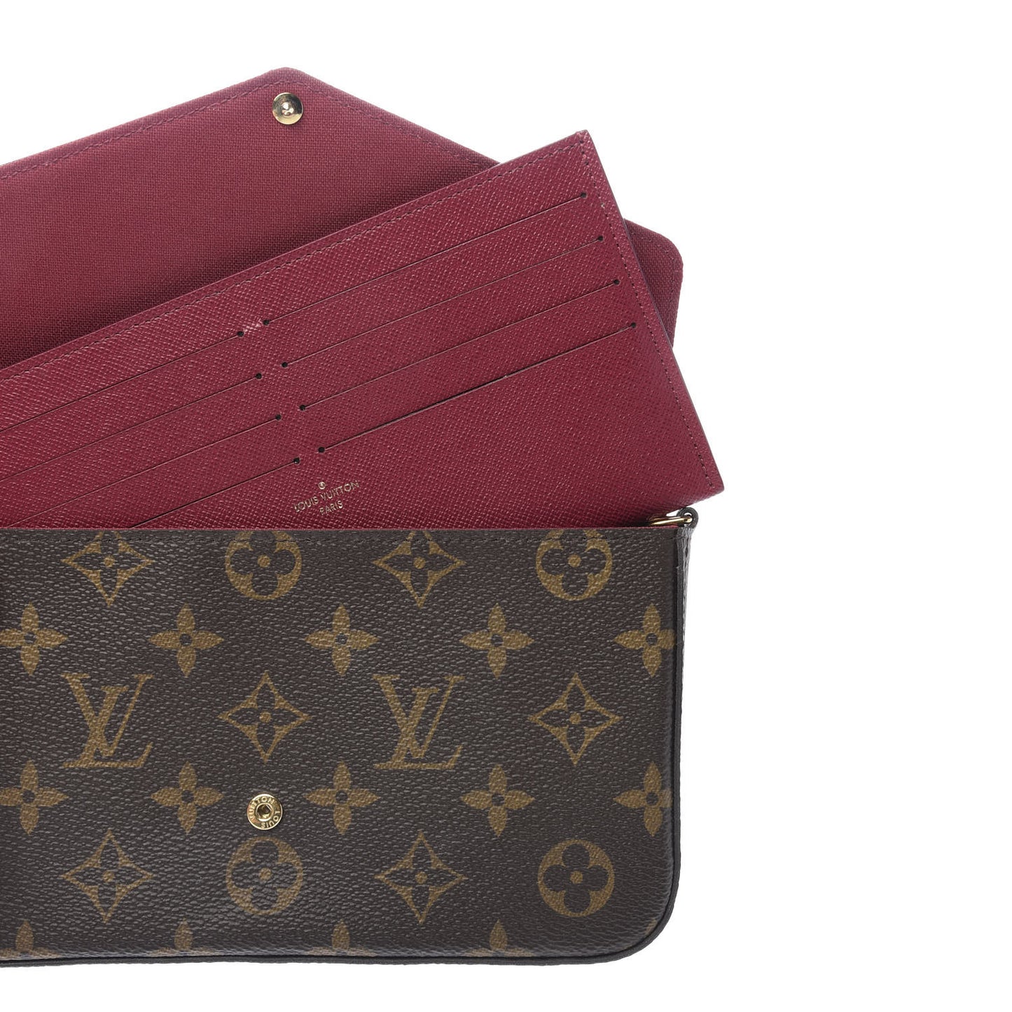 Monogram Pochette Felicie Chain Wallet Fuchsia