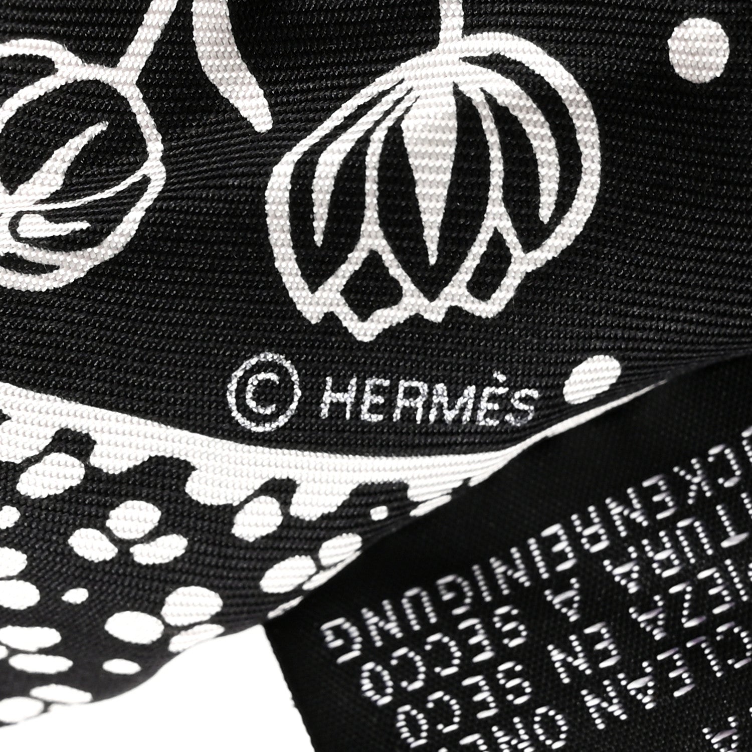 Hermes Silk Les Leopards Twilly Black White 3 of 4