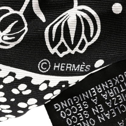 Hermes Silk Les Leopards Twilly Black White 3 of 4