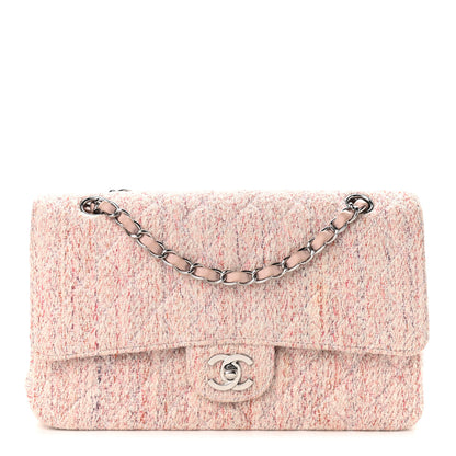 Chanel Tweed Quilted Medium Double Flap Pink Multicolor 1 of 14