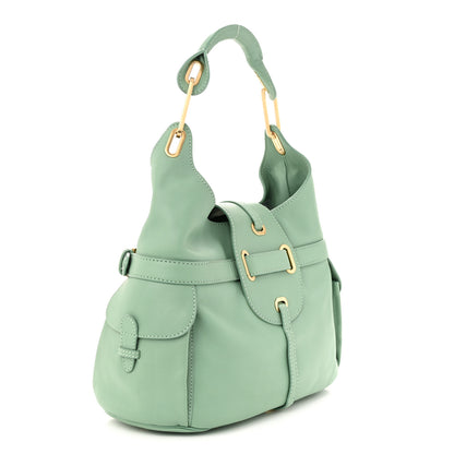 Jimmy Choo Calfskin Large Tulita Green 3 of 14