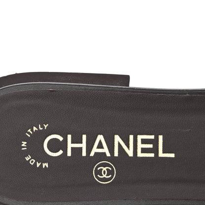 Chanel Shiny Calfskin CC Mules 39 Brown 8 of 11