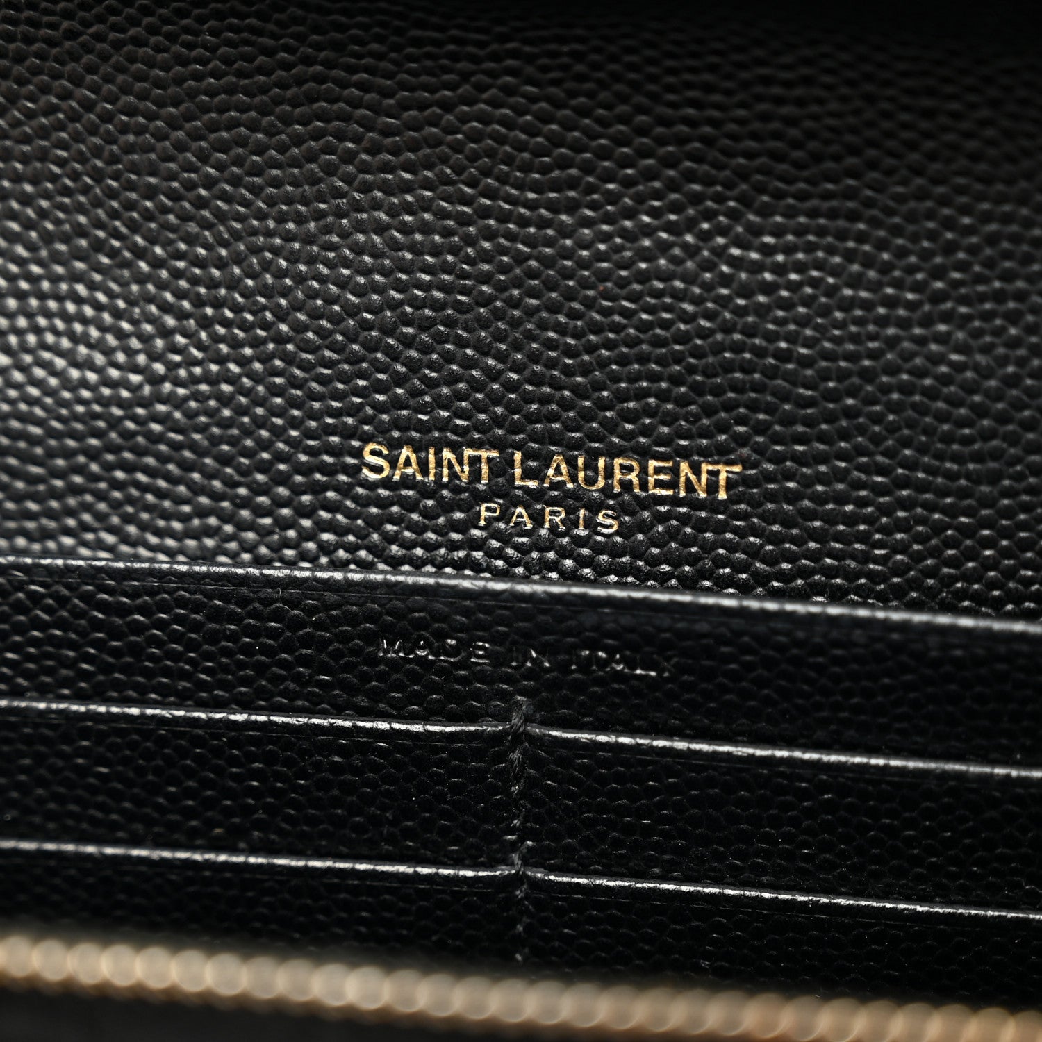 Saint Laurent Grain De Poudre Matelasse Chevron Monogram Flap Wallet Black 6 of 8