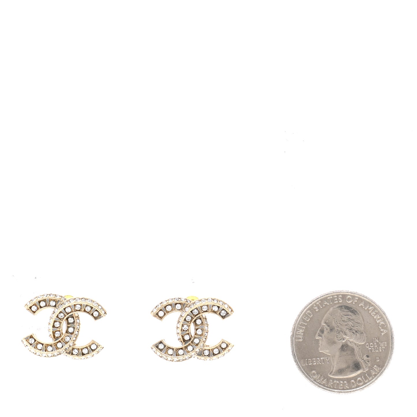 Crystal Timeless CC Earrings Light Gold