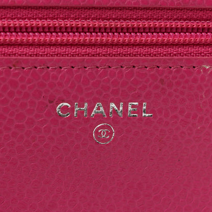 Chanel Caviar Enamel Quilted Wallet On Chain WOC Pink 6 of 14
