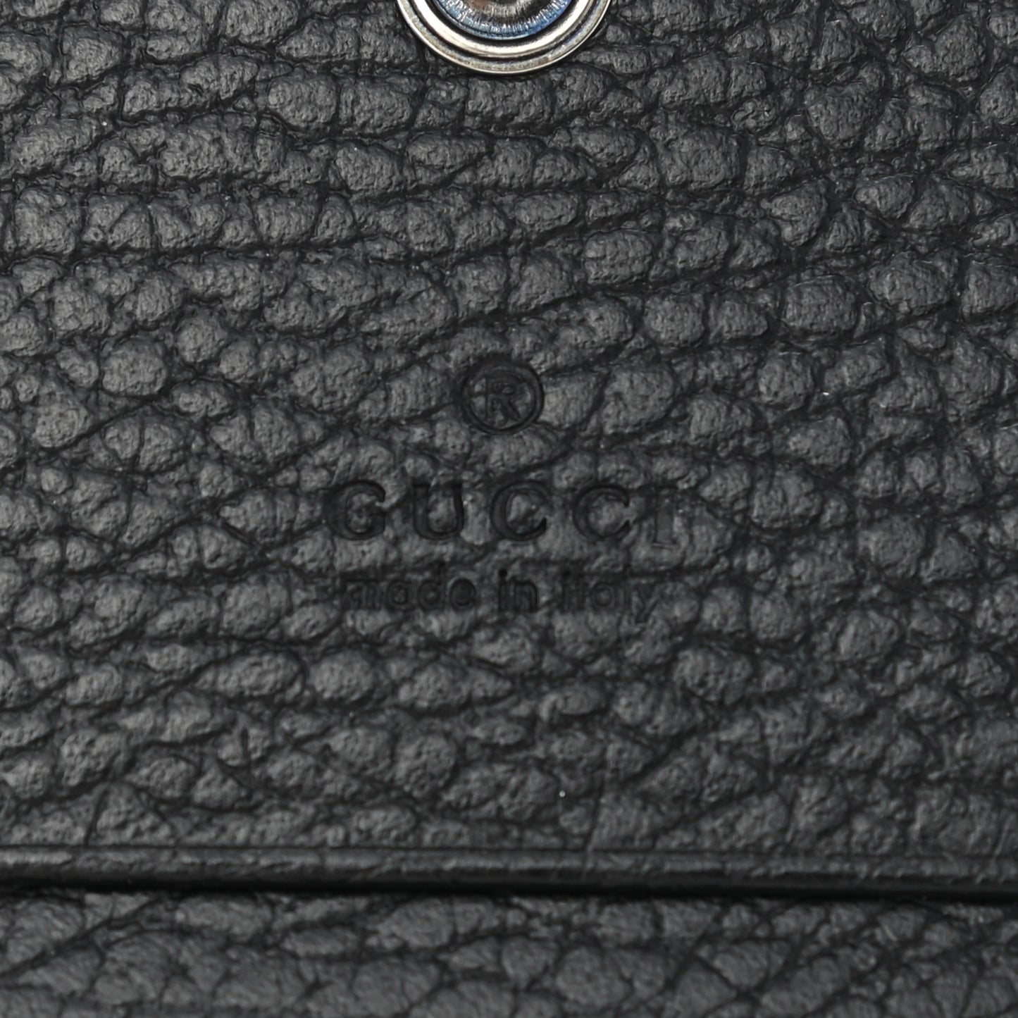 Dollar Calfskin Enamel Monochrome GG Marmont Card Case Black