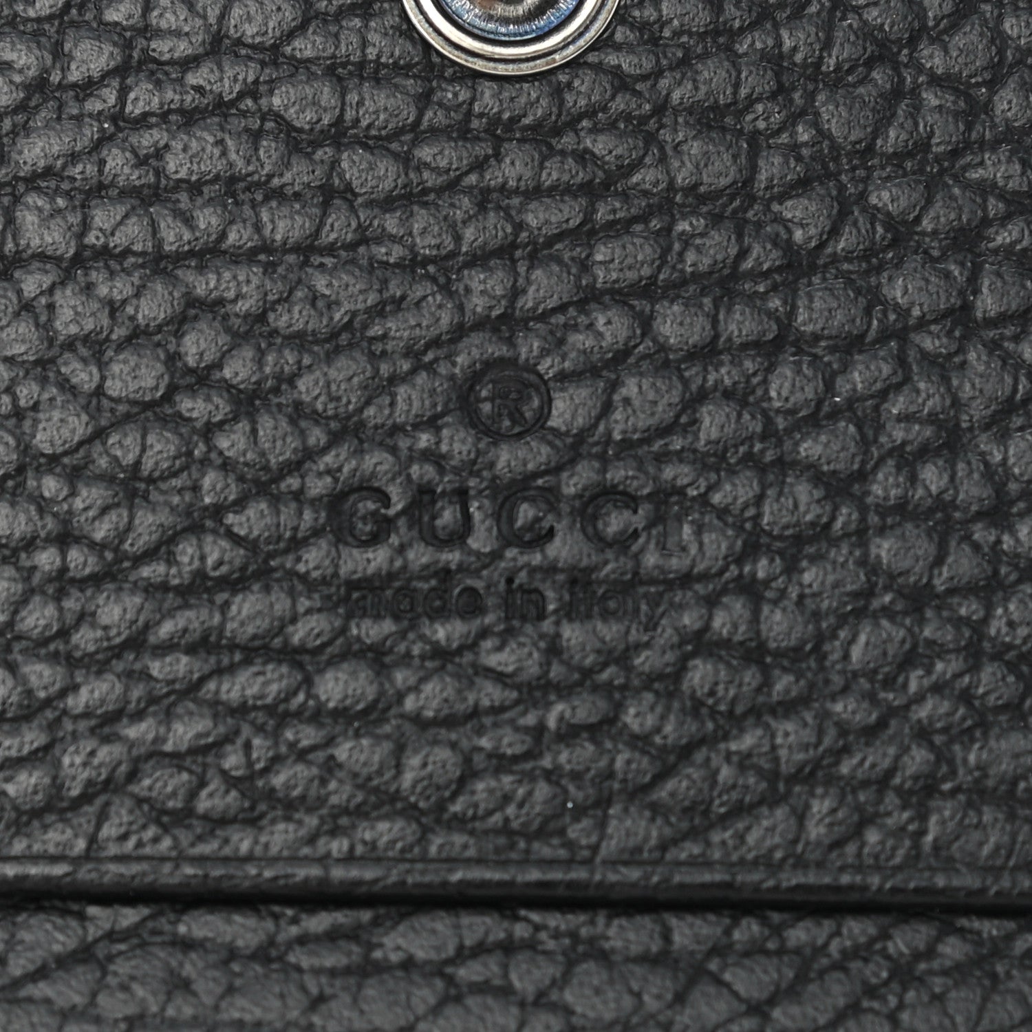 Gucci Dollar Calfskin Enamel Monochrome GG Marmont Card Case Black 6 of 7