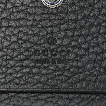 Gucci Dollar Calfskin Enamel Monochrome GG Marmont Card Case Black 6 of 7