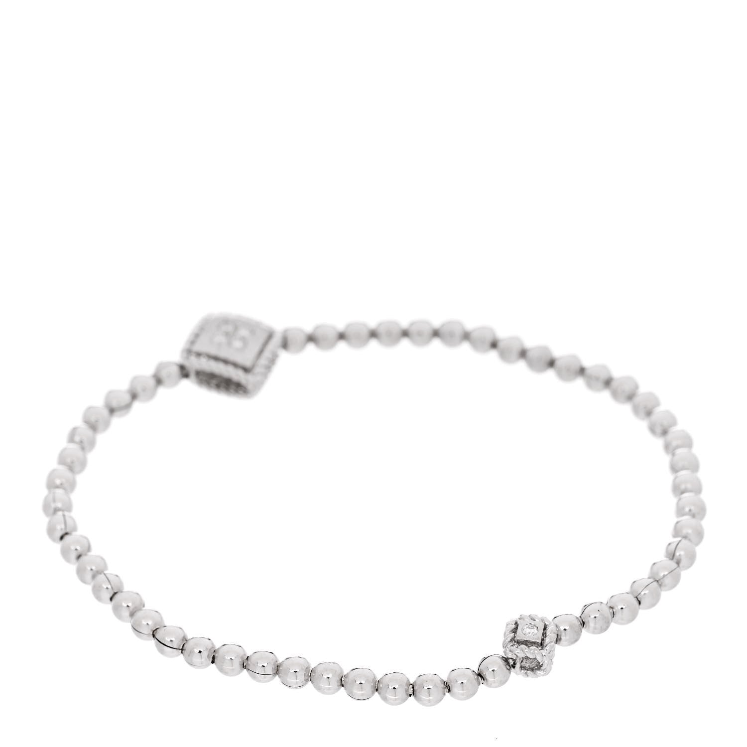 Roberto Coin 18K White Gold Diamond Palazzo Ducale Station Stretch Bracelet 2 of 3