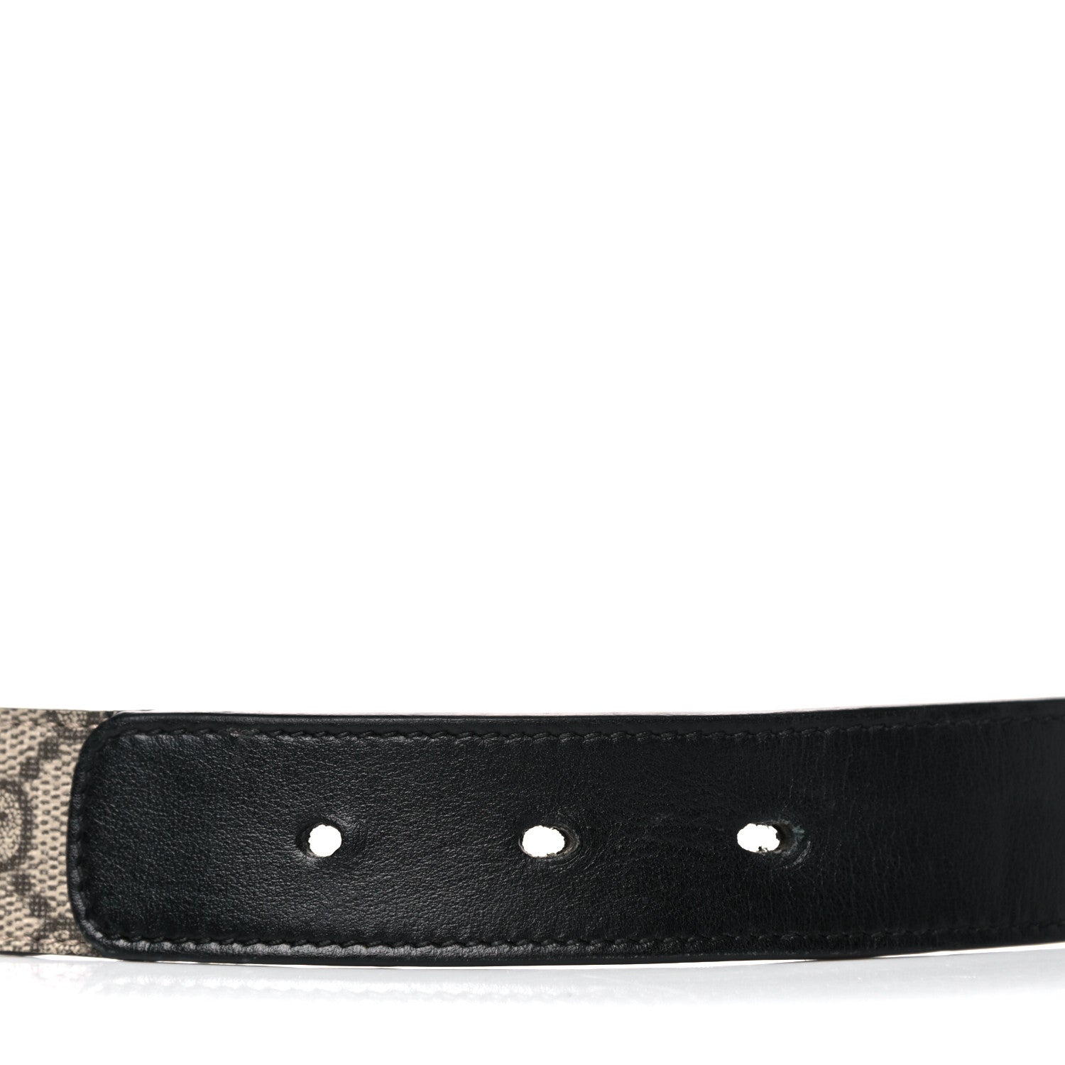 Gucci GG Supreme Monogram Matte Plutone Calfskin Double G 30mm Belt 85 34 Beige Ebony Black 4 of 9
