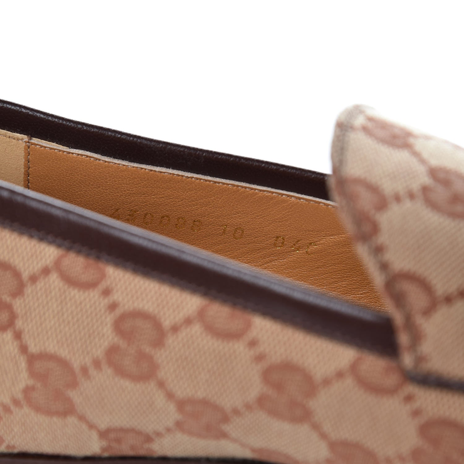 Gucci Canvas GG Monogram Horsebit Mens Jordaan Loafers 10 Beige Ruggine Light Brown 7 of 9