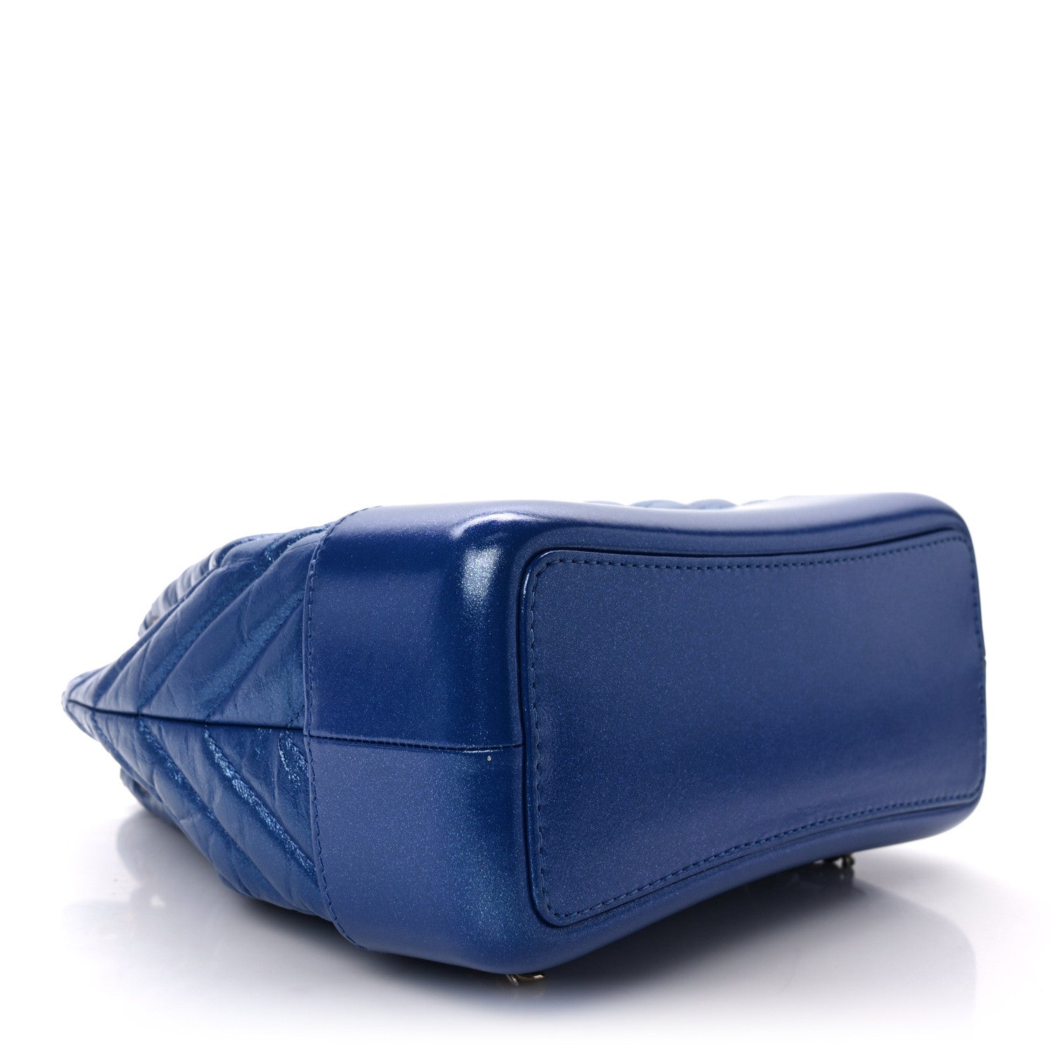 Chanel Aged Calfskin Chevron Quilted Small Gabrielle Backpack Blue 4 of 11