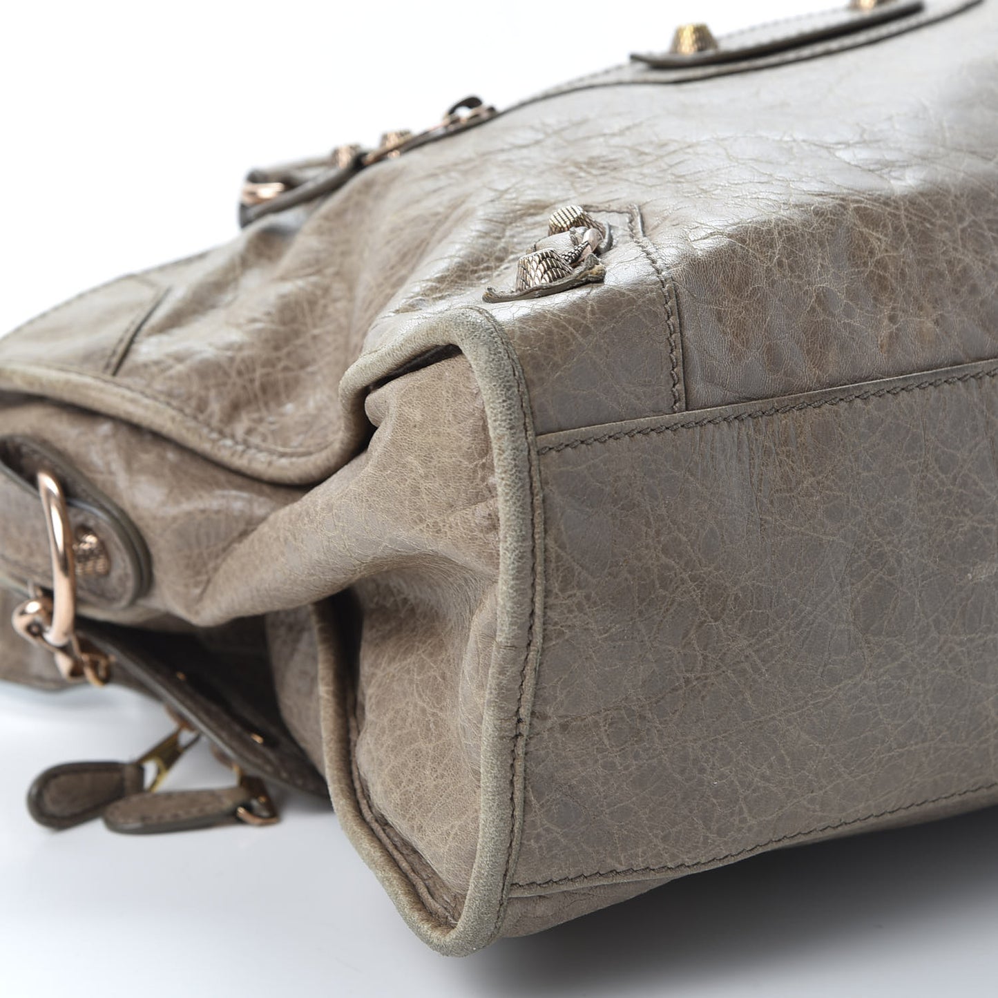 Agneau Giant 12 Rose Gold Hardware City Gris Poivre