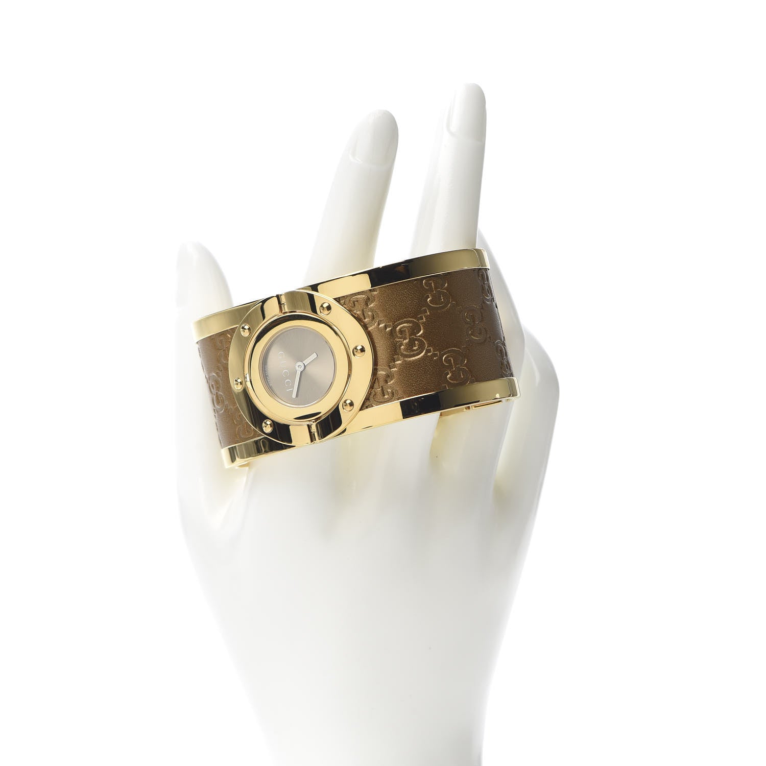 Gucci Stainless Steel Calfskin 33mm Twirl Quartz Watch Bronze 2 of 8