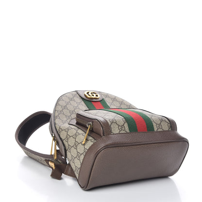 Gucci GG Supreme Monogram Calfskin Web Small Ophidia Day Backpack Beige Ebony New Acero 4 of 10