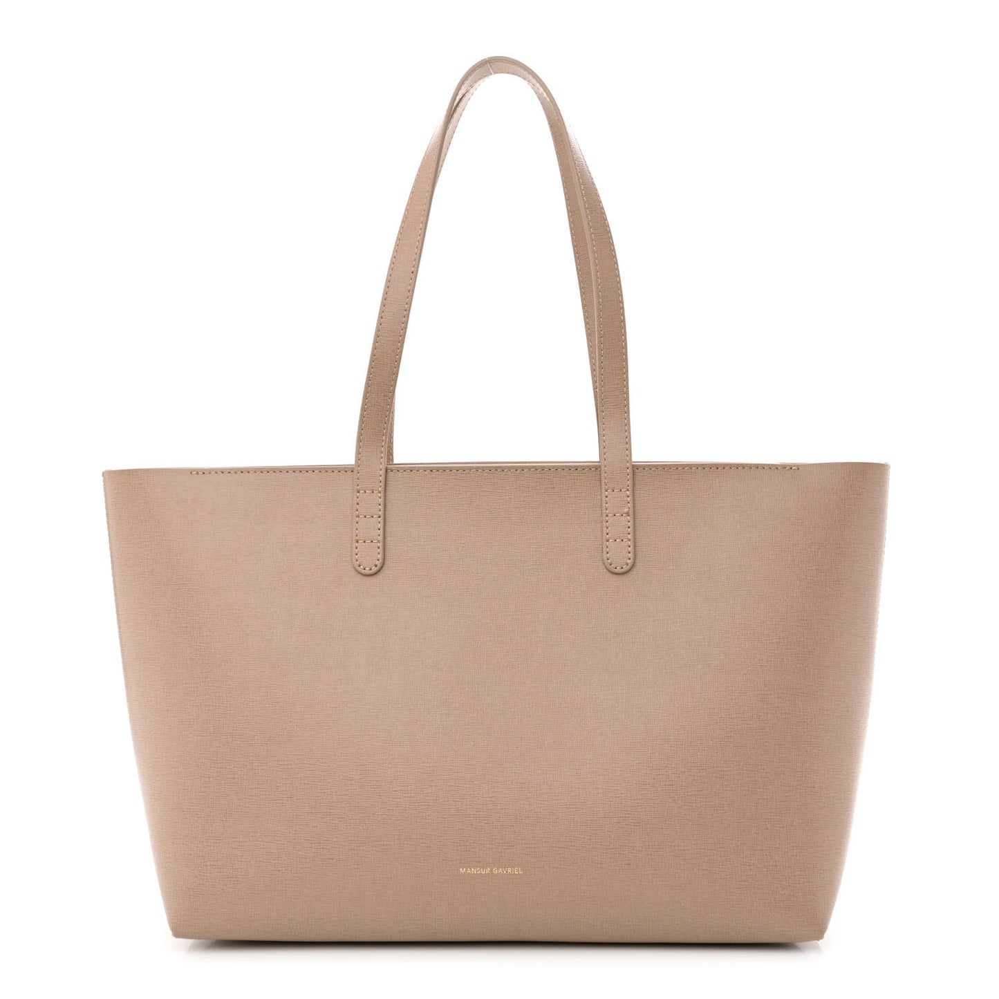 Saffiano Small Zip Tote Beige