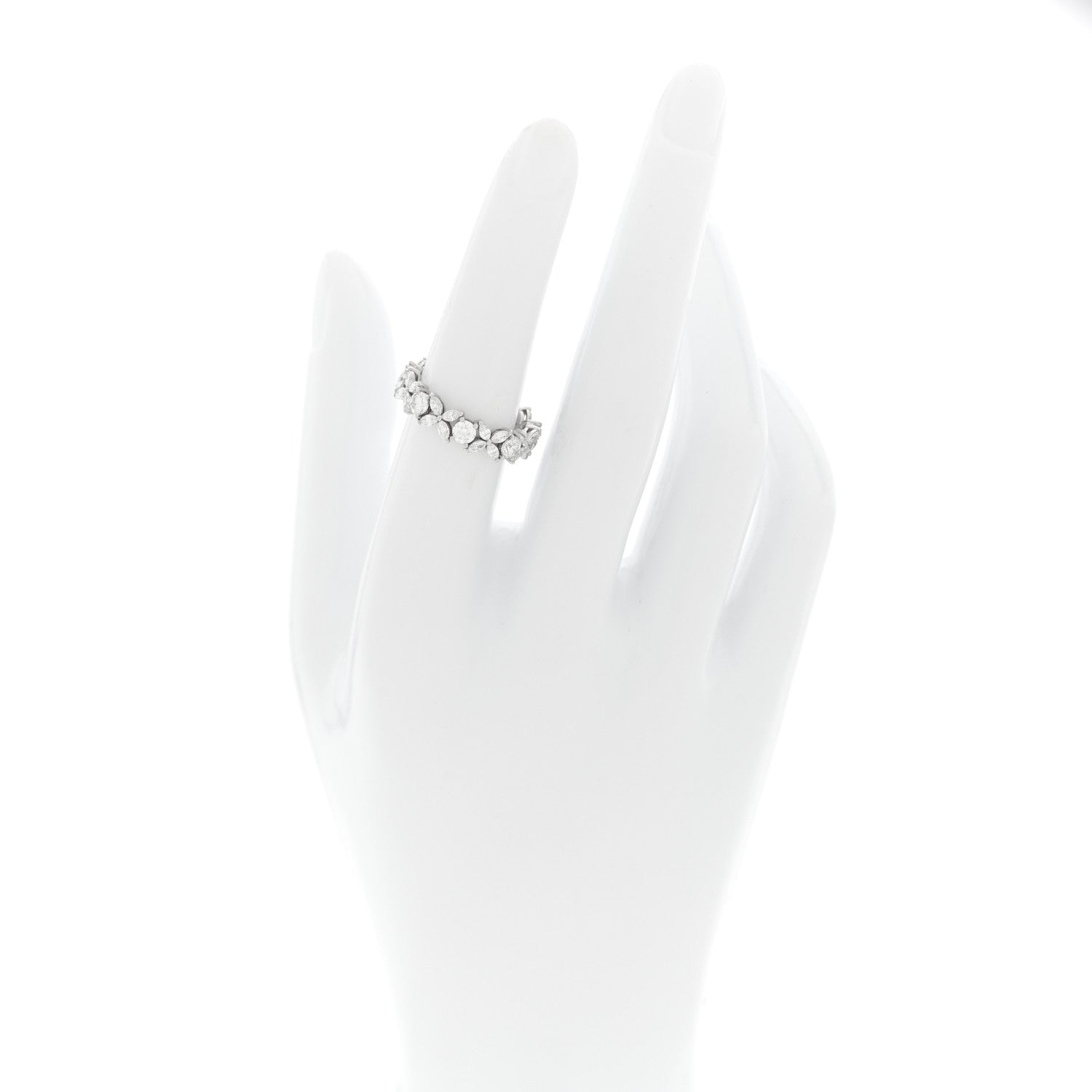 Tiffany Platinum Diamond Victoria Alternating Band Ring 53 6.25 2 of 5