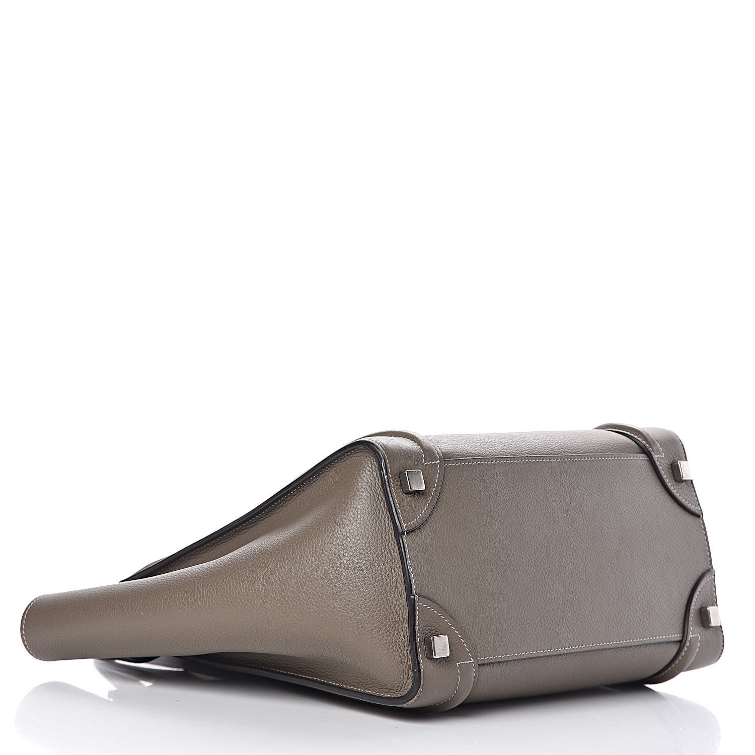 Celine Drummed Calfskin Micro Luggage Souris 4 of 22