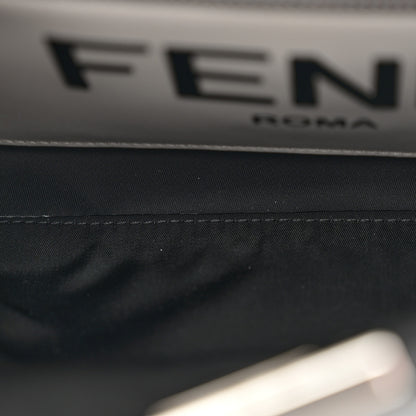 Fendi Nylon Vitello Cover Logo Embossed Mini Peekaboo I SEE U Satchel Black White 6 of 11