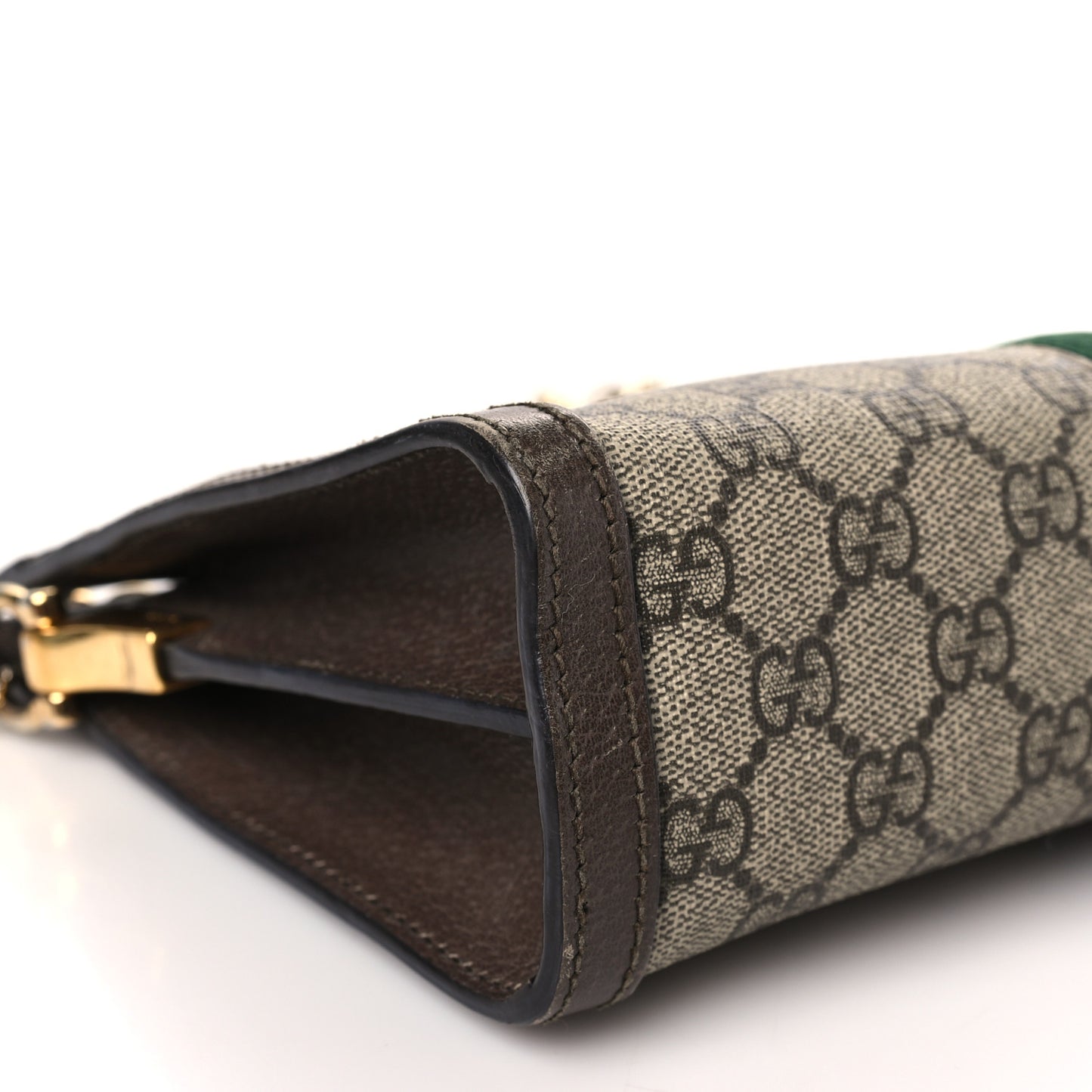 GG Supreme Monogram Web Small Ophidia Chain Shoulder Bag Brown