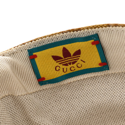 Gucci X ADIDAS Crystal Monogram Textured Dollar Calfskin Trefoil Embroidered Stefanos Baseball Hat L Mid Natural New Acero 8 of 12