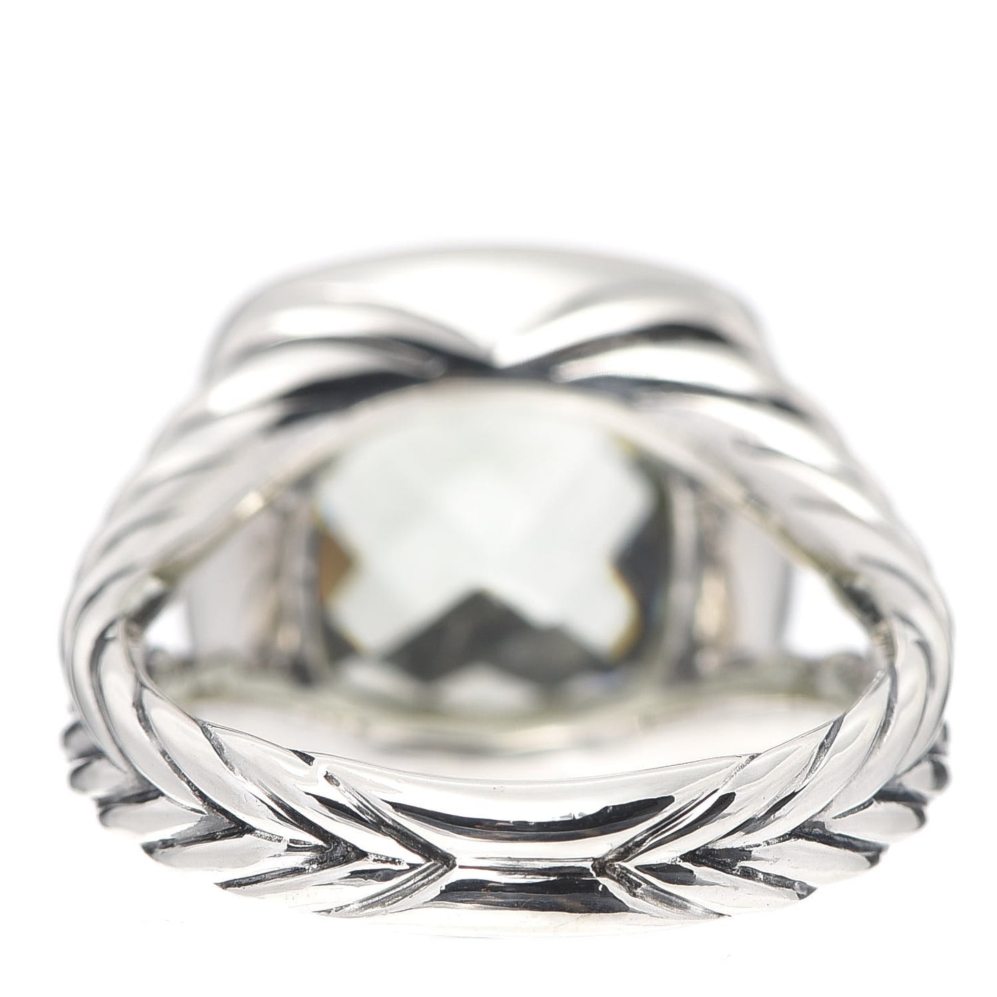 Sterling Silver Diamond Prasiolite 11mm Albion Ring 54 7