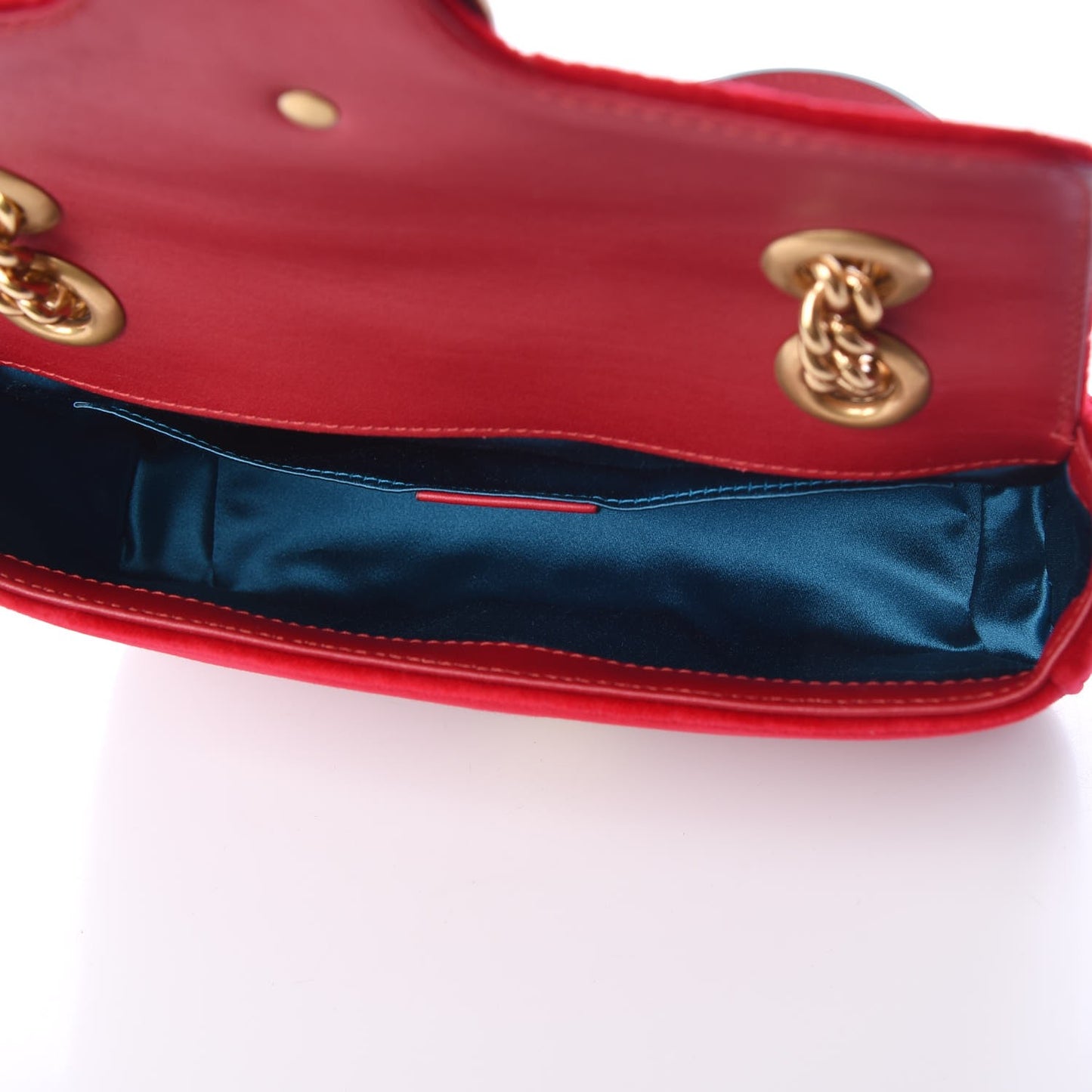 Velvet Matelasse Mini GG Marmont Shoulder Bag Hibiscus Red