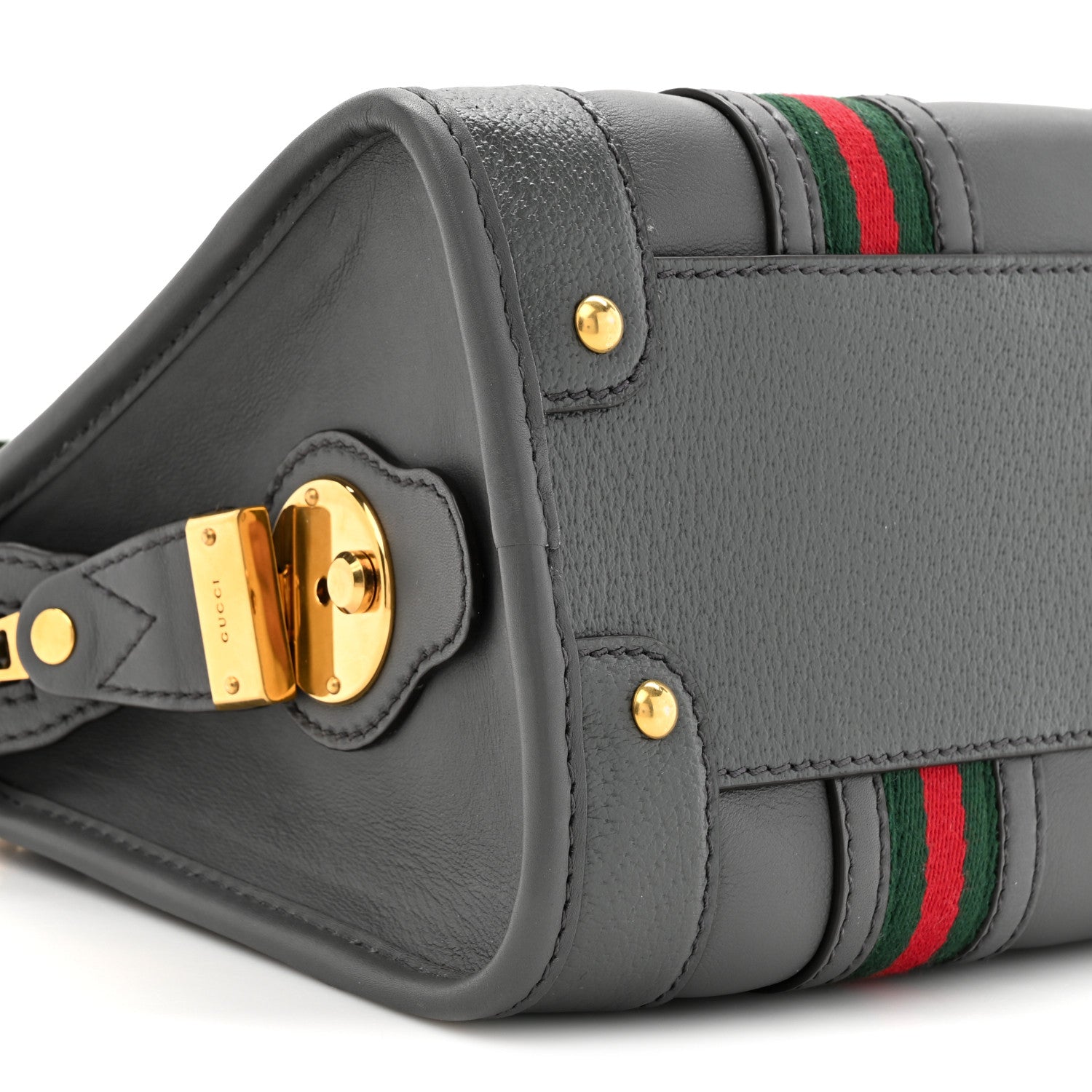 Gucci Koi Calfskin Small Bauletto Duffle Top Handle Bag Grey 10 of 11