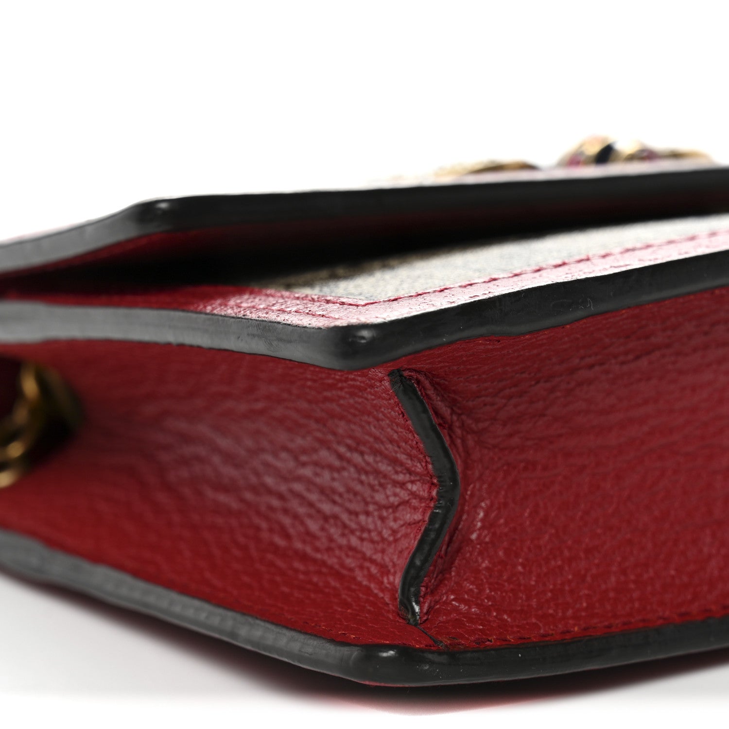 Gucci GG Supreme Monogram Web Queen Margaret Chain Wallet Red 8 of 10