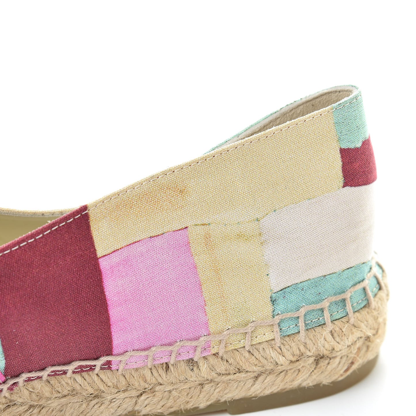 Patent Fabric Striped CC Espadrilles 39 Multicolor Black