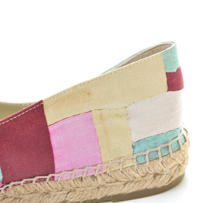 Chanel Patent Fabric Striped CC Espadrilles 39 Multicolor Black 11 of 13