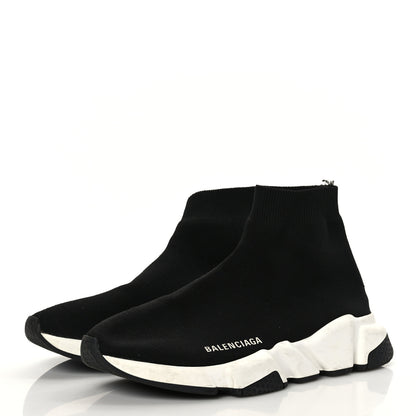 Balenciaga Neoprene Knit Womens Speed Sneakers 39 Black White 3 of 7