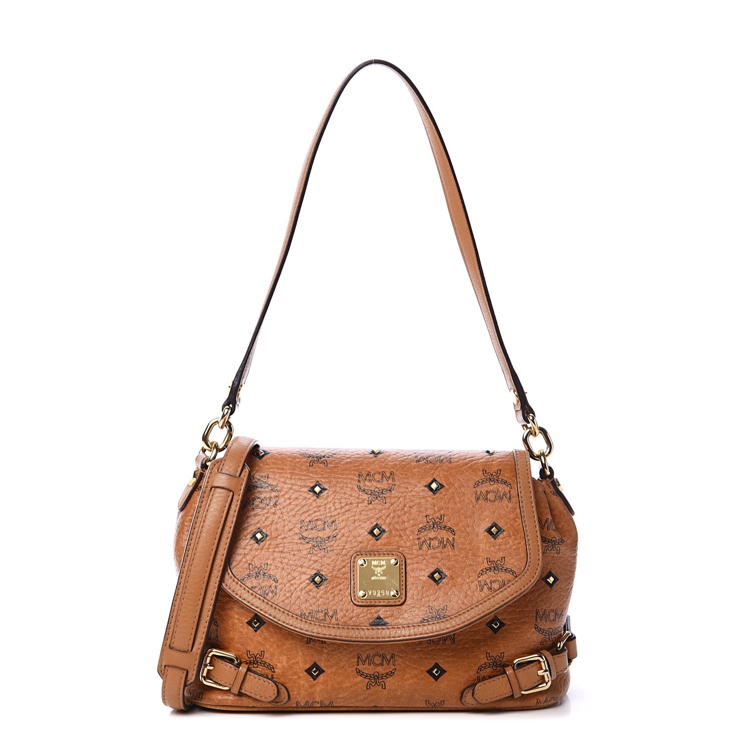 MCM Visetos Crossbody Flap Messenger Cognac 1 of 16