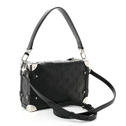 Louis Vuitton Calfskin Debossed Monogram Side Trunk Black 3 of 9