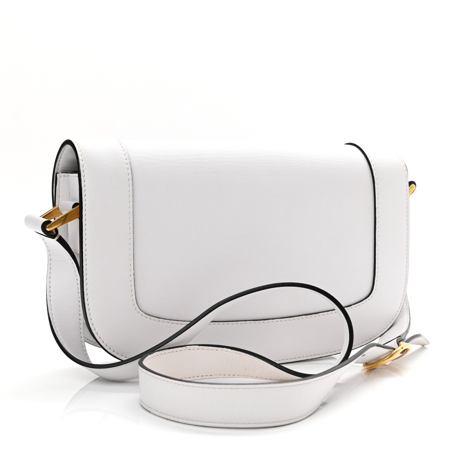 Smooth Calfskin Supervee Shoulder Bag Optic White