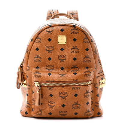 MCM Visetos Small Side Stud Stark Backpack Cognac 1 of 9