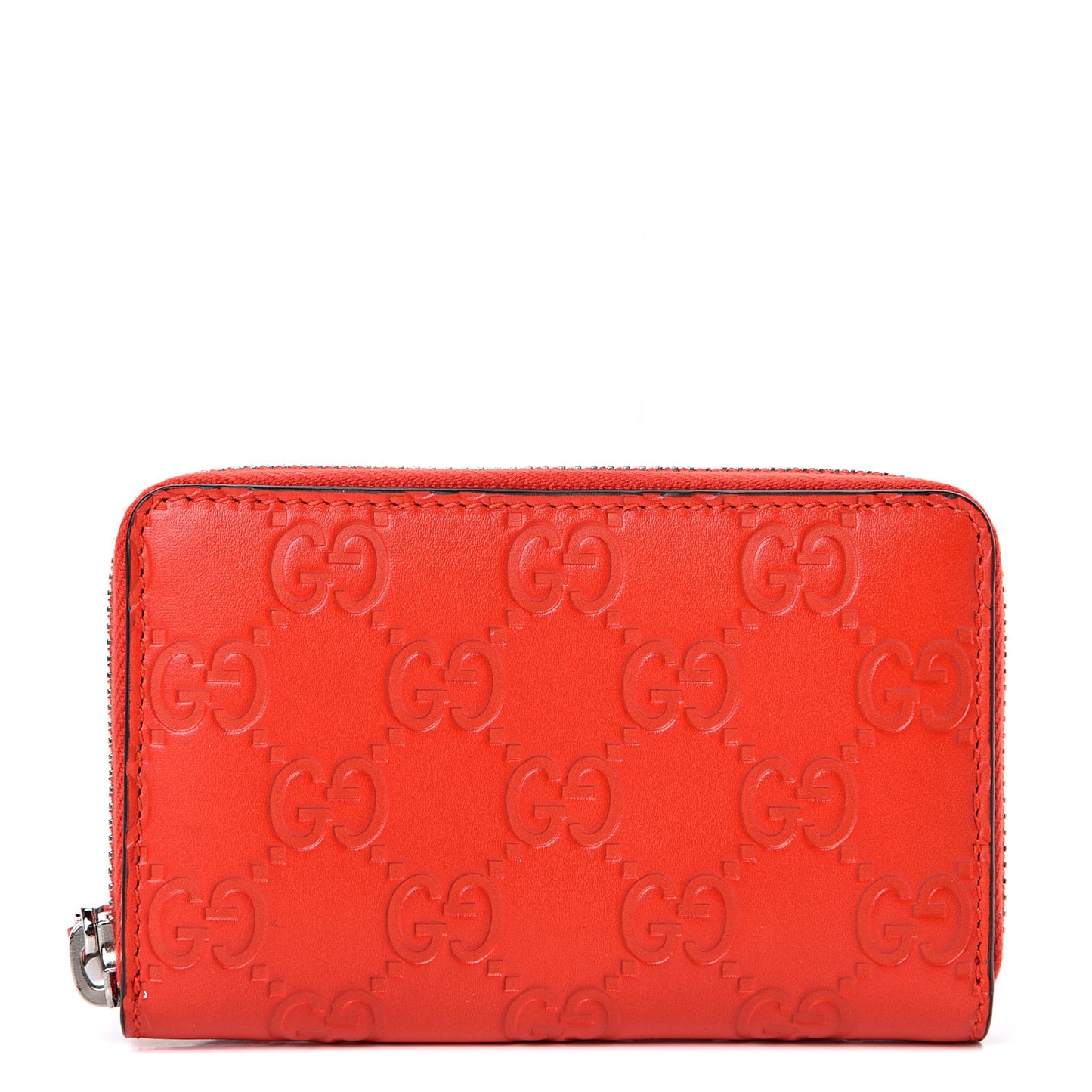 Guccissima Zip Around Card Case Sun Orange