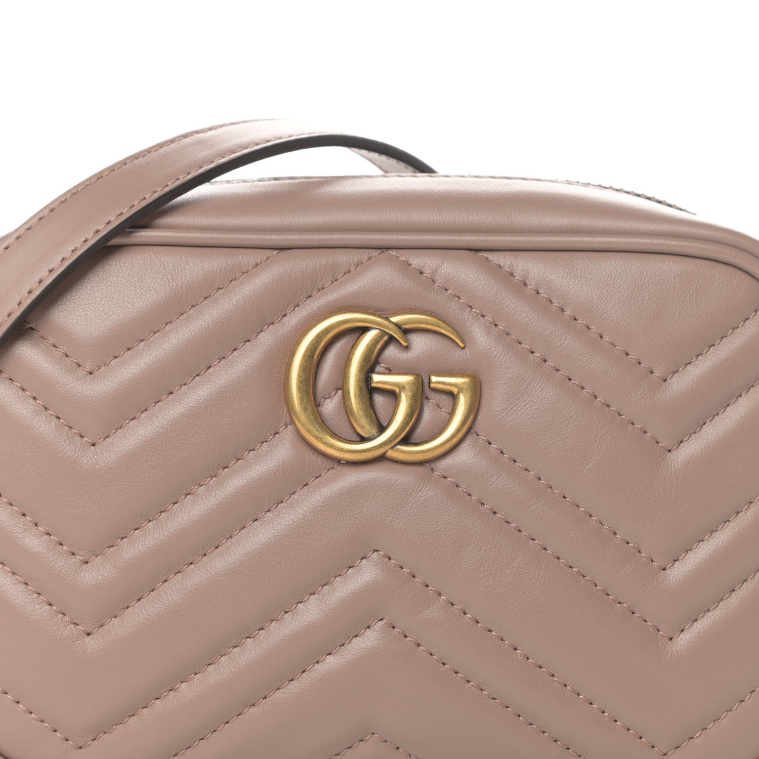 Gucci Calfskin Matelasse Mini GG Marmont Chain Shoulder Bag Porcelain Rose 8 of 11