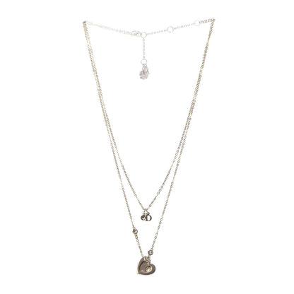 Christian Dior Crystal Heart Multi Strand Necklace Gold 3 of 5
