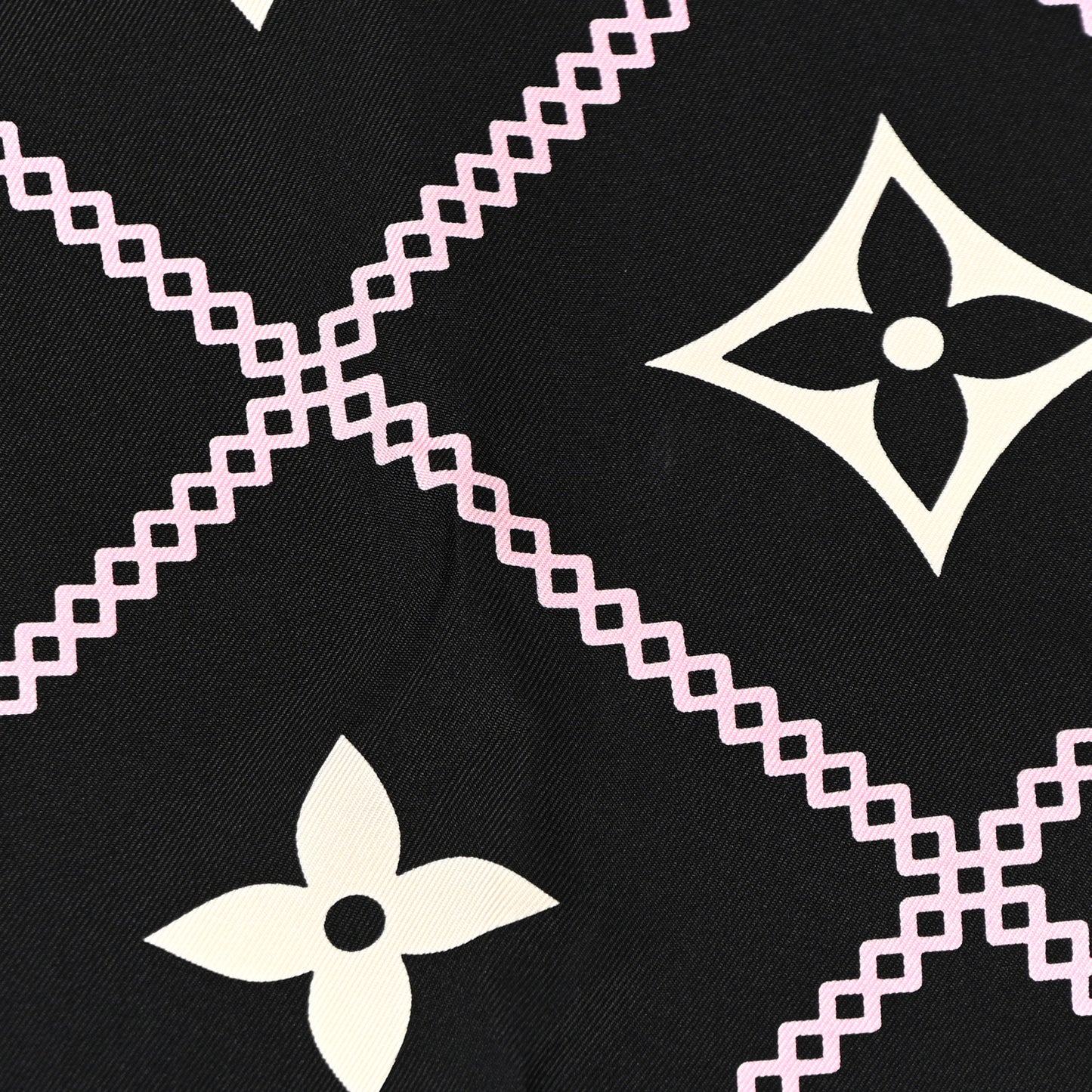 Silk Monogram Croisillon Scarf Black